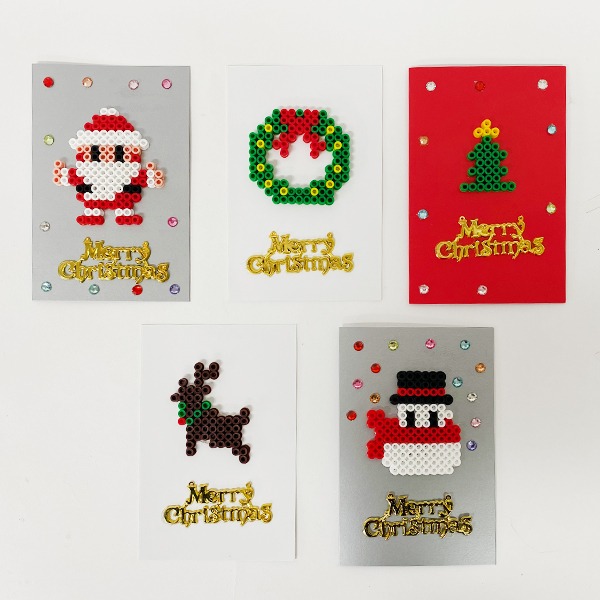 크리스마스 컬러 비즈 카드 만들기 - 4인세트