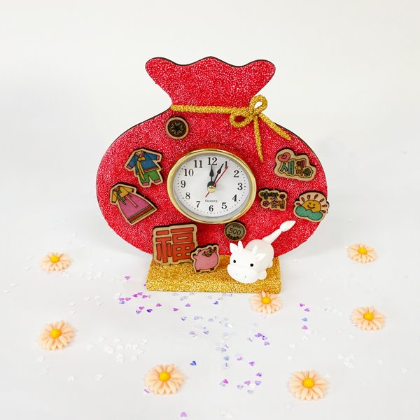 T_ DIY 방과후만들기 클레이로 새해 복주머니 시계만들기