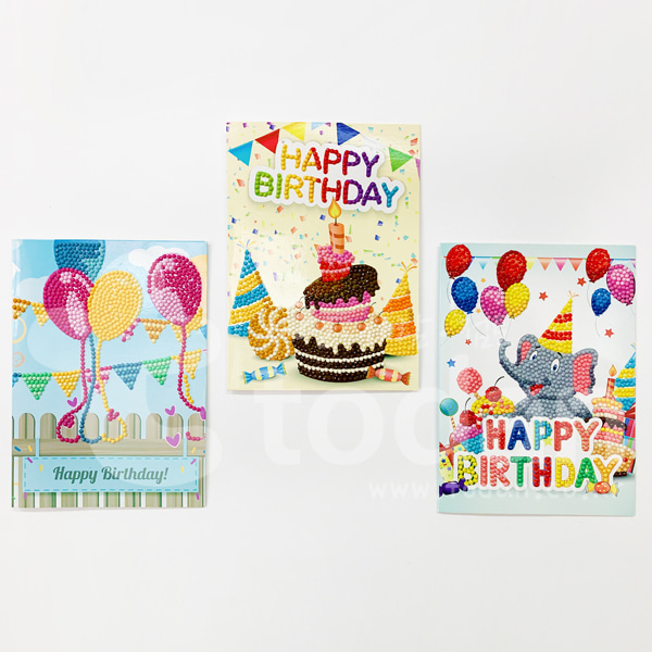 T_ DIY 방과후만들기 보석십자수 생일축하 카드